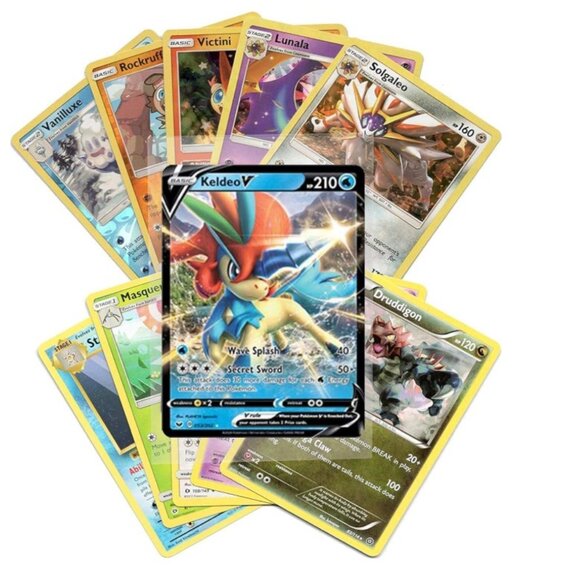 50 POKEMON CARDS Assorted Lot 1 V card & 5 HOLOS Guaranteed! GREAT FOR KIDS! - Picture 4 of 5